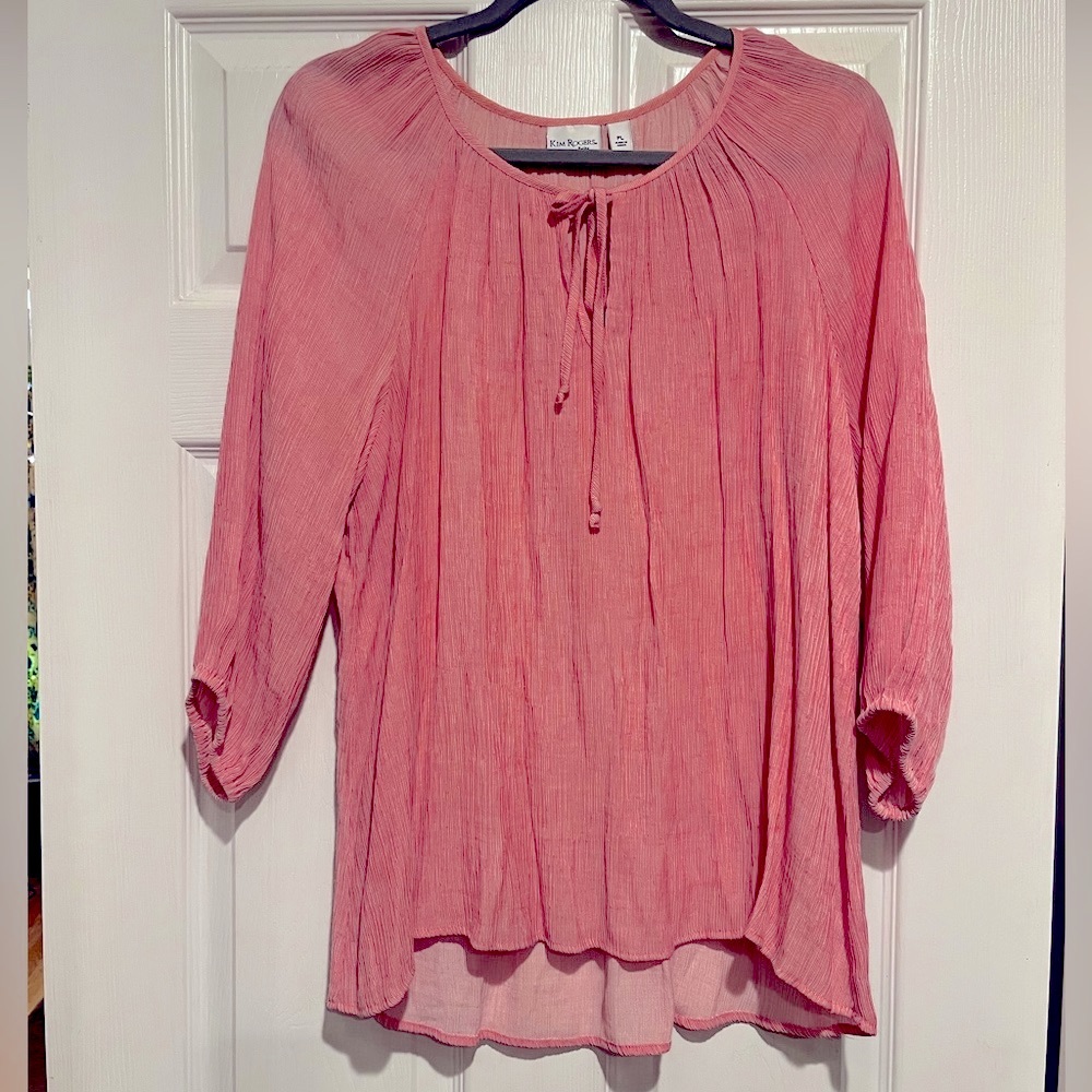 Pink and White flowy blouse